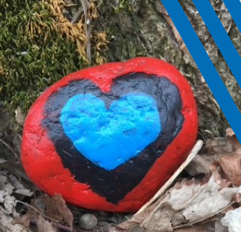 rock with heart painted on the surface